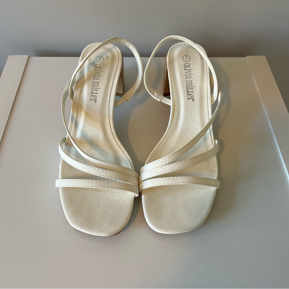 Olivia Miller Elegant White Sandal Heels